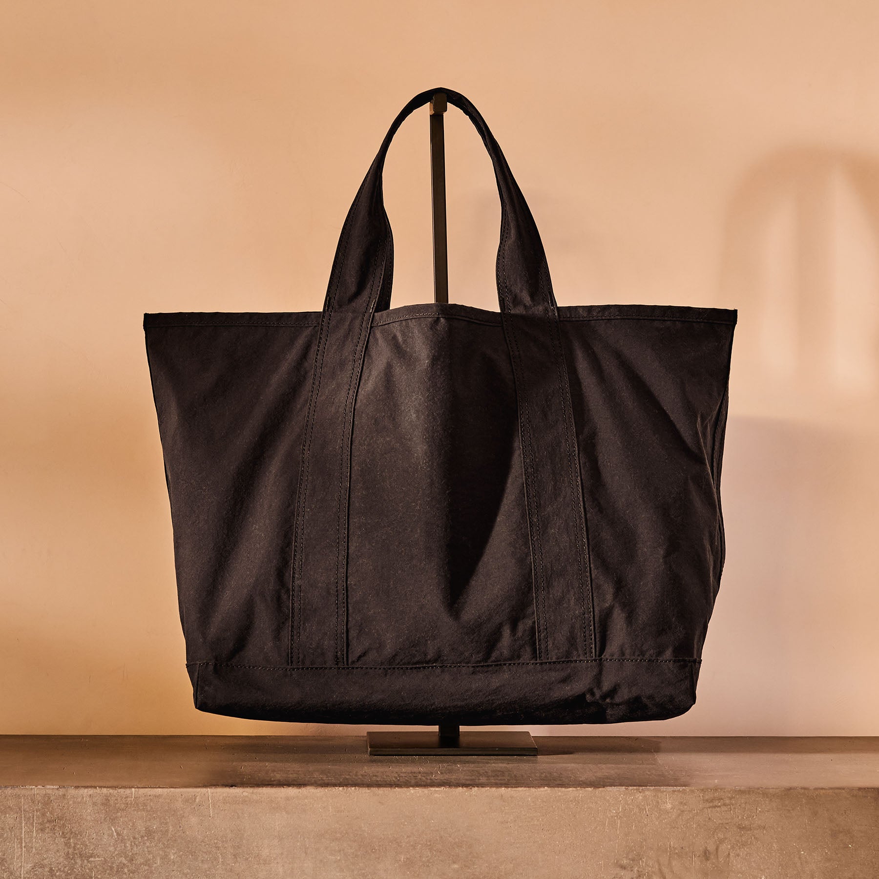 Small Matte Nylon Tote - Black