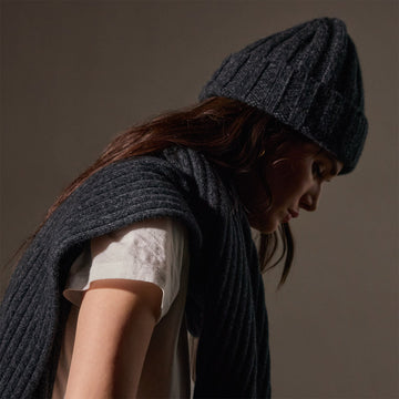 Recycled Cashmere Marled Scarves Charcoal Marl James Perse Los Angeles