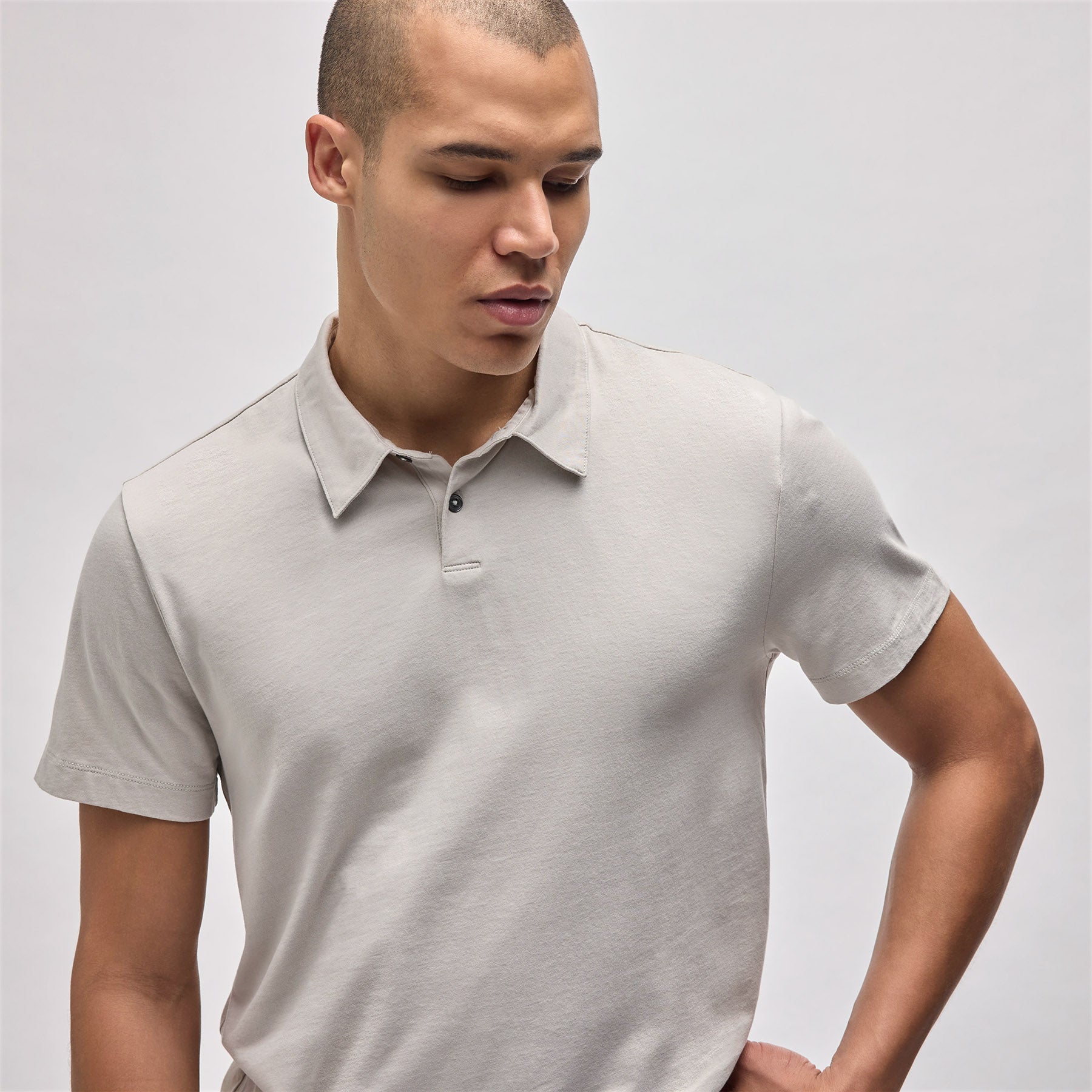 Brushed Lotus Polo - Salt | James Perse Los Angeles