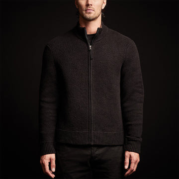 Black zip up discount cardigan