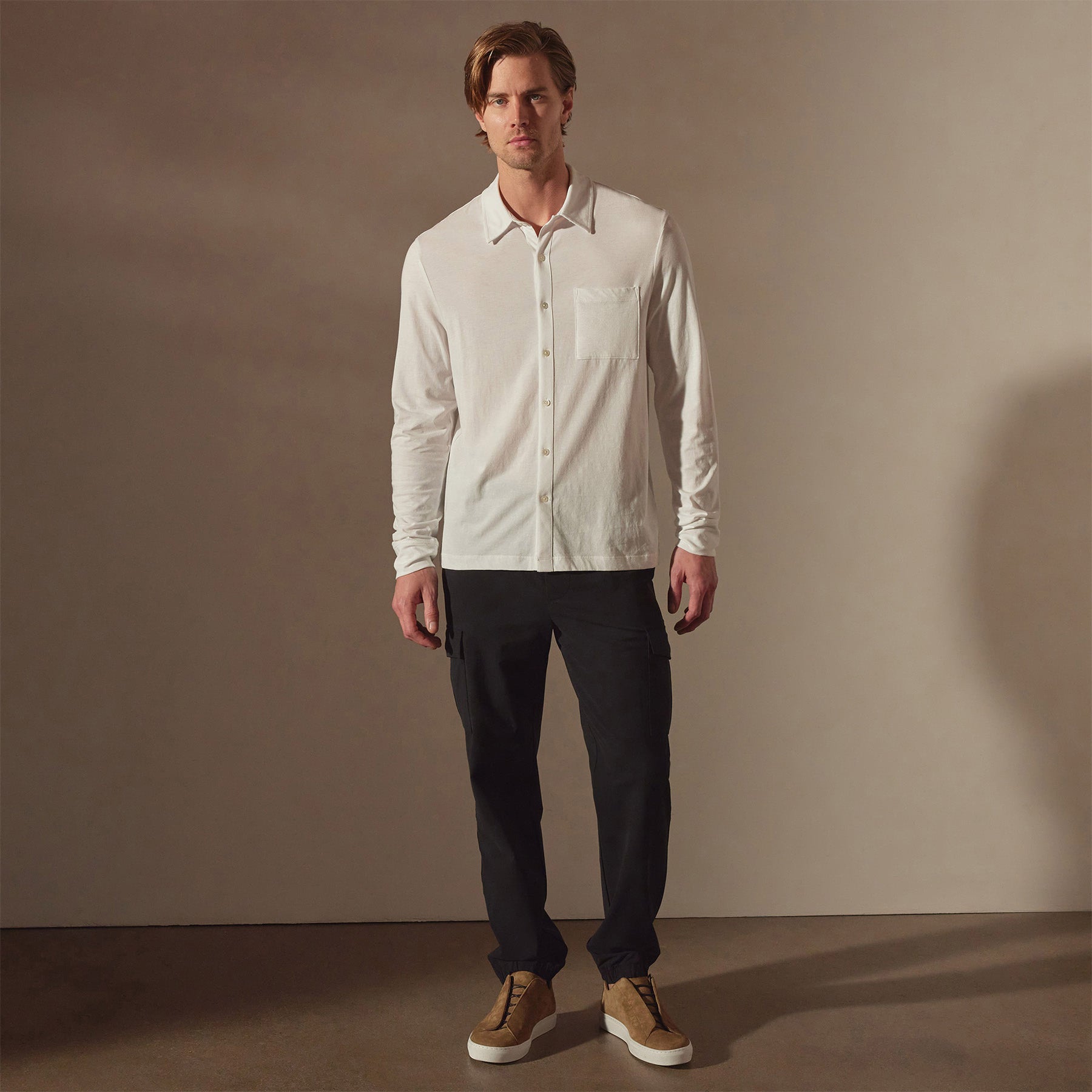 Clean Finish Jersey Shirt - White | James Perse Los Angeles