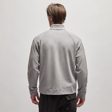 Sherpa Lined Scuba Half Zip - Silver Grey