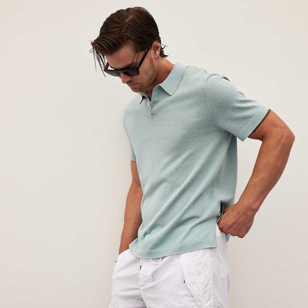 San Jacinto Knit Polo - Baby Blue