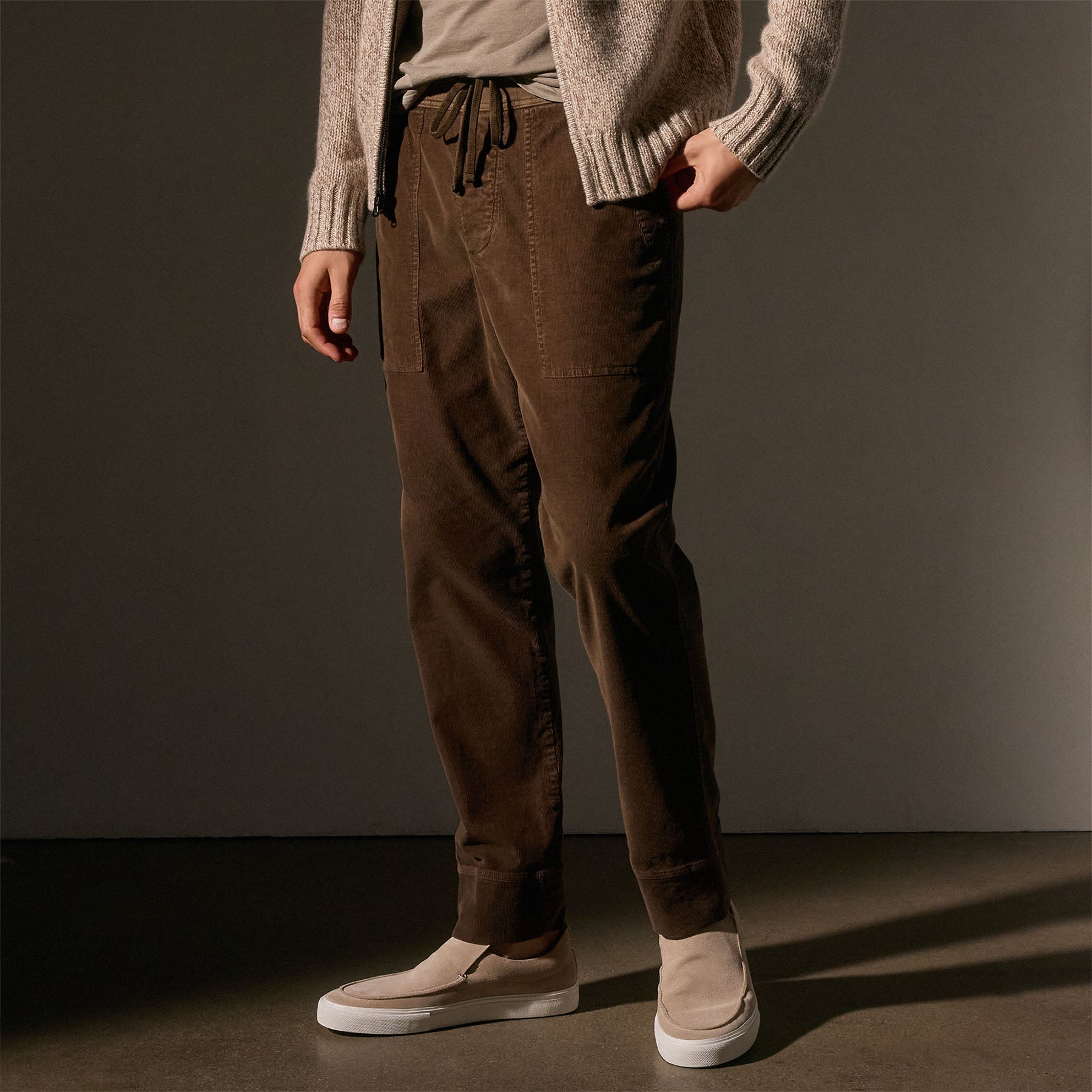 Brown Japanese Selvedge Needlecord Five-Pocket Trousers – Drakes US