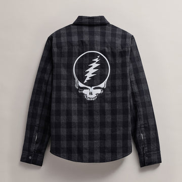 Men's Grateful Dead Sherpa Lined Plaid Jacket - Flannel/Black | James Perse  Los Angeles