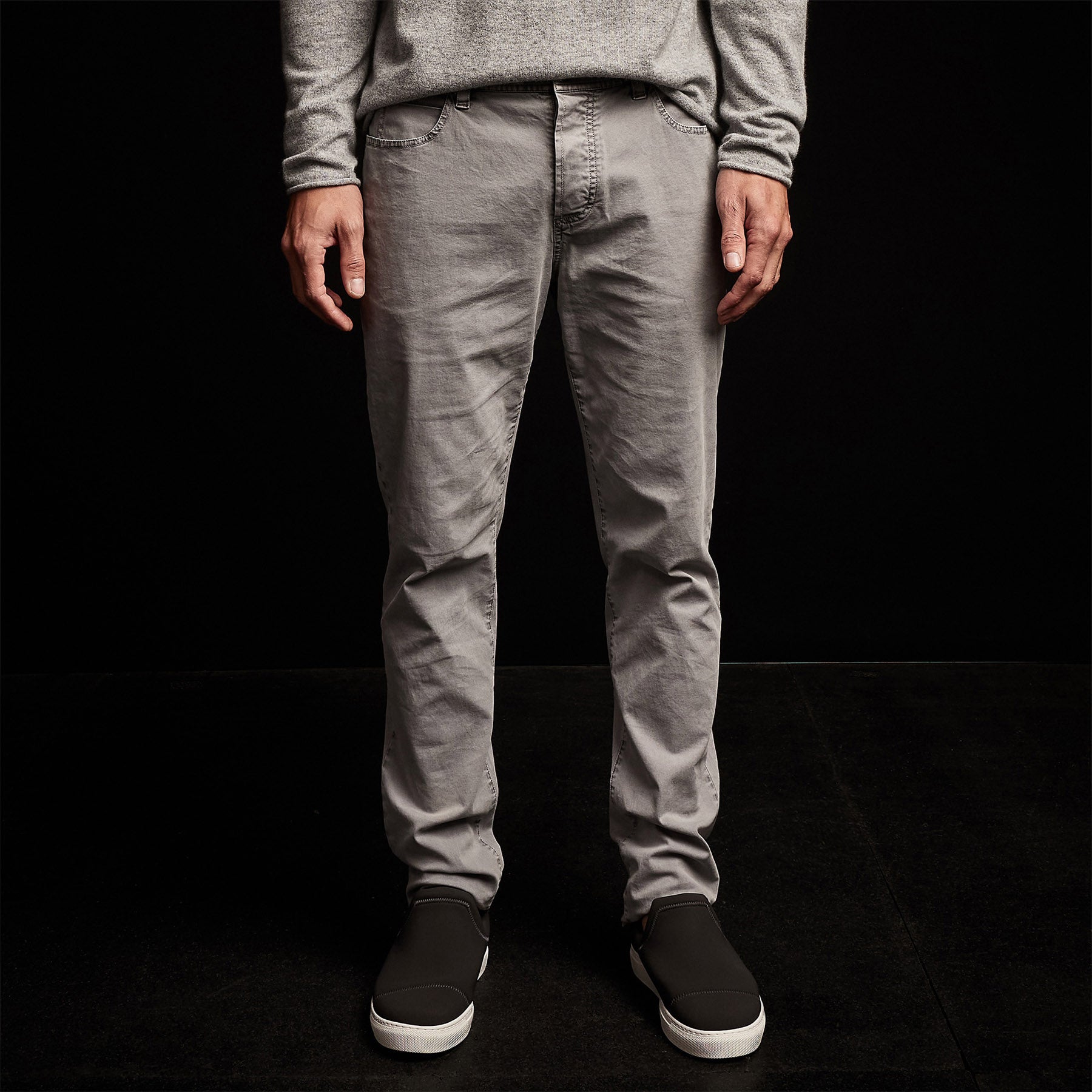 Brushed Twill 5 Pocket Pant - Silver Grey Pigment | James Perse 