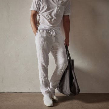 Lightweight Linen Pant - White