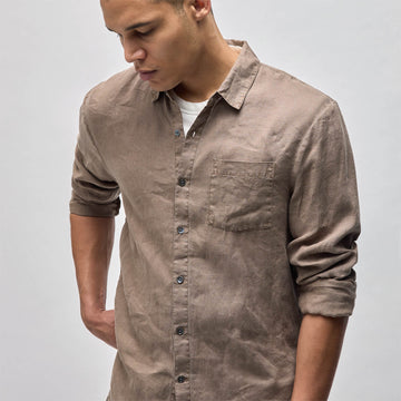 Lightweight Linen Shirt Cargo Pigment