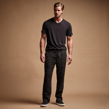 Relaxed Linen Pant Black