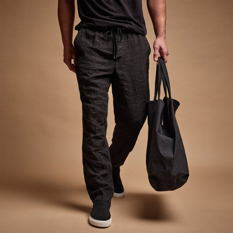 Men s Relaxed Linen Pant Black