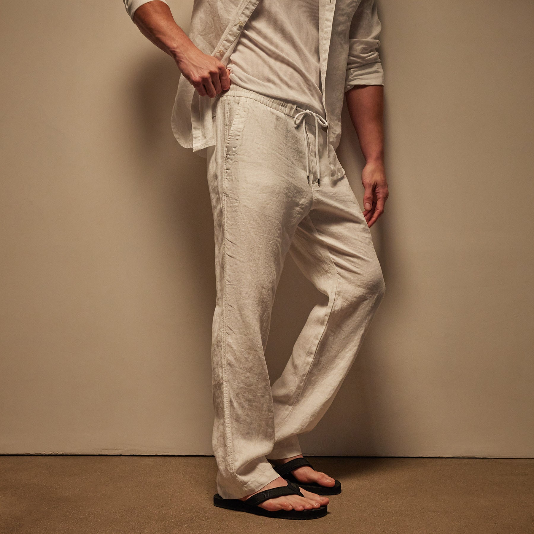 Relaxed Linen Pant - White | James Perse Los Angeles