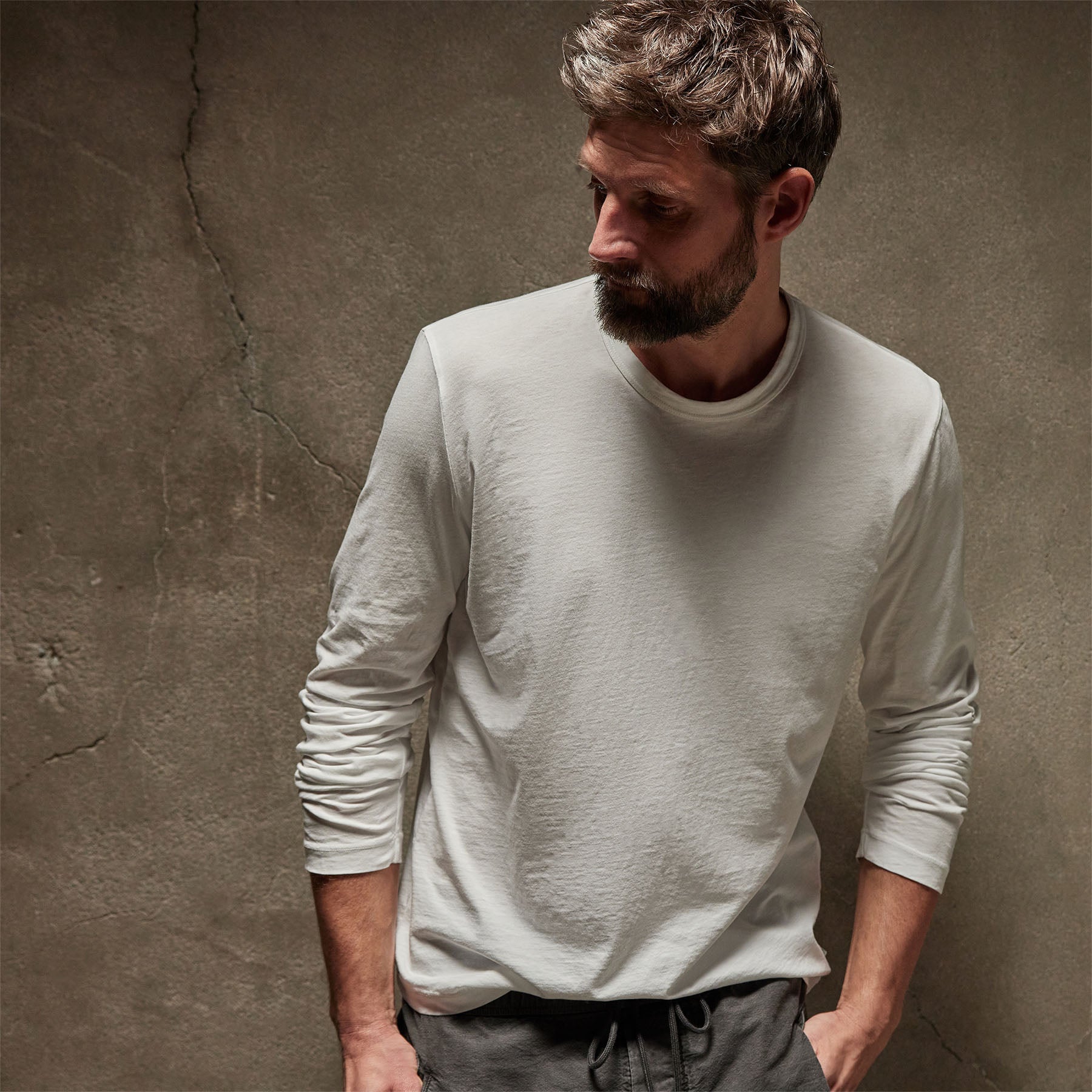 Check styling ideas for「Sweatpants、Soft Knitted Fleece Crew Neck  Long-Sleeve T-Shirt」