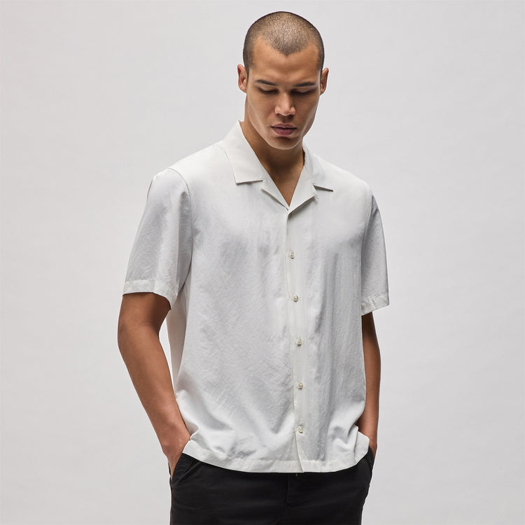 Matte Cabana Short Sleeve Shirt - White | James Perse Los Angeles