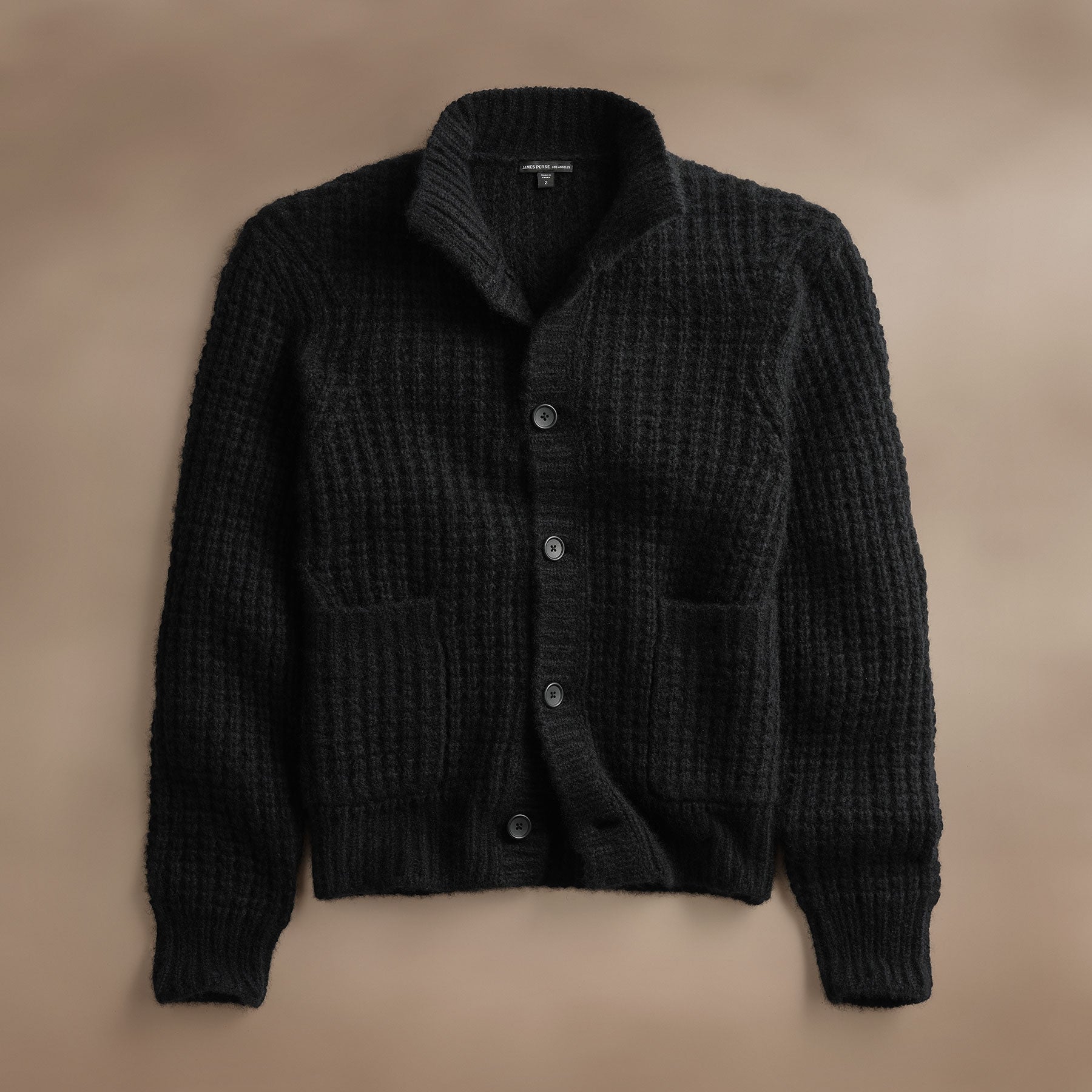 Men’s Rag & Bone Beckett Waffle Knit Cardigan in Black Size retailer M