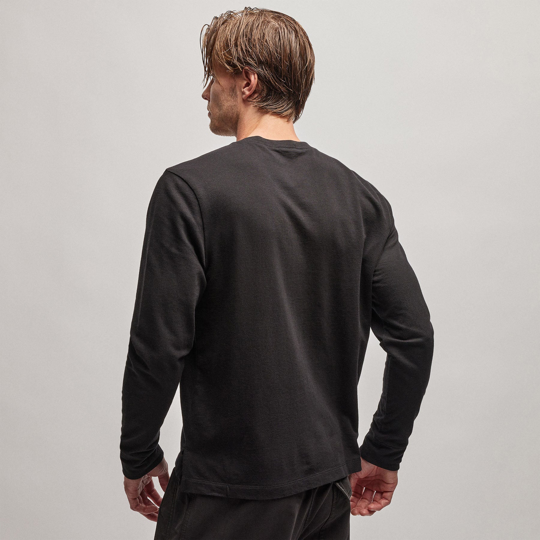 French Terry Pocket Crew - Black