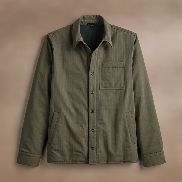 Olive green shirt jacket best sale