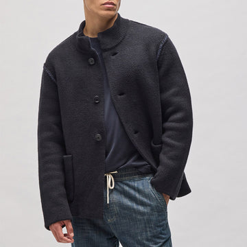 Coastal Knit Jacket Black Navy