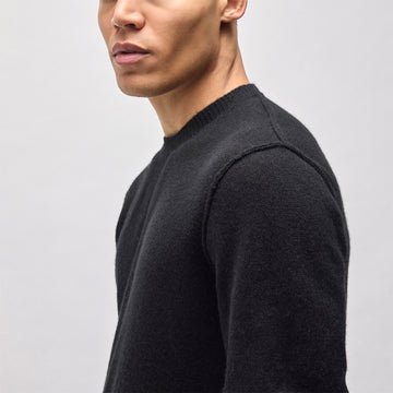 Soft Featherweight Cashmere Crew Black