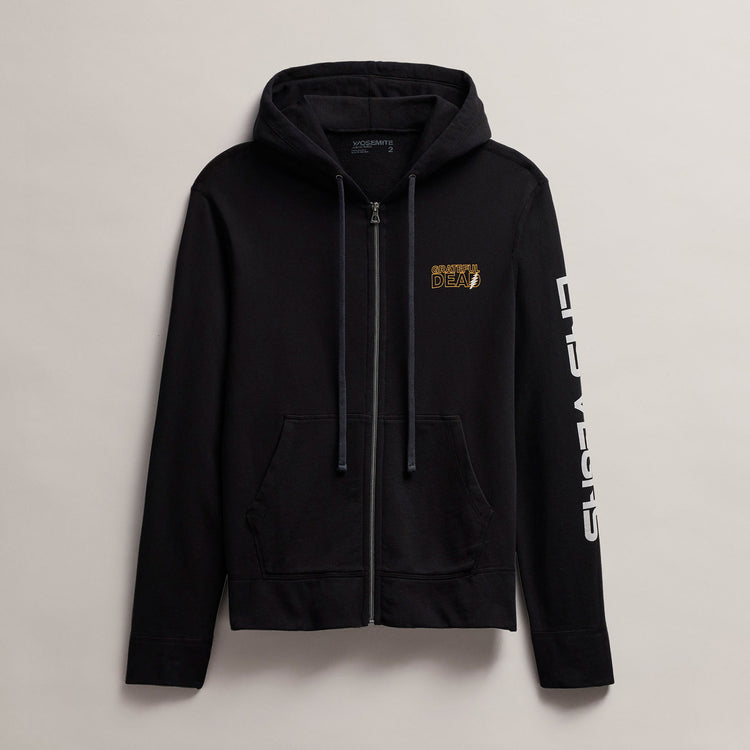 Men s Grateful Dead Lightning Bolt Full Zip Hoodie Black Cadmium