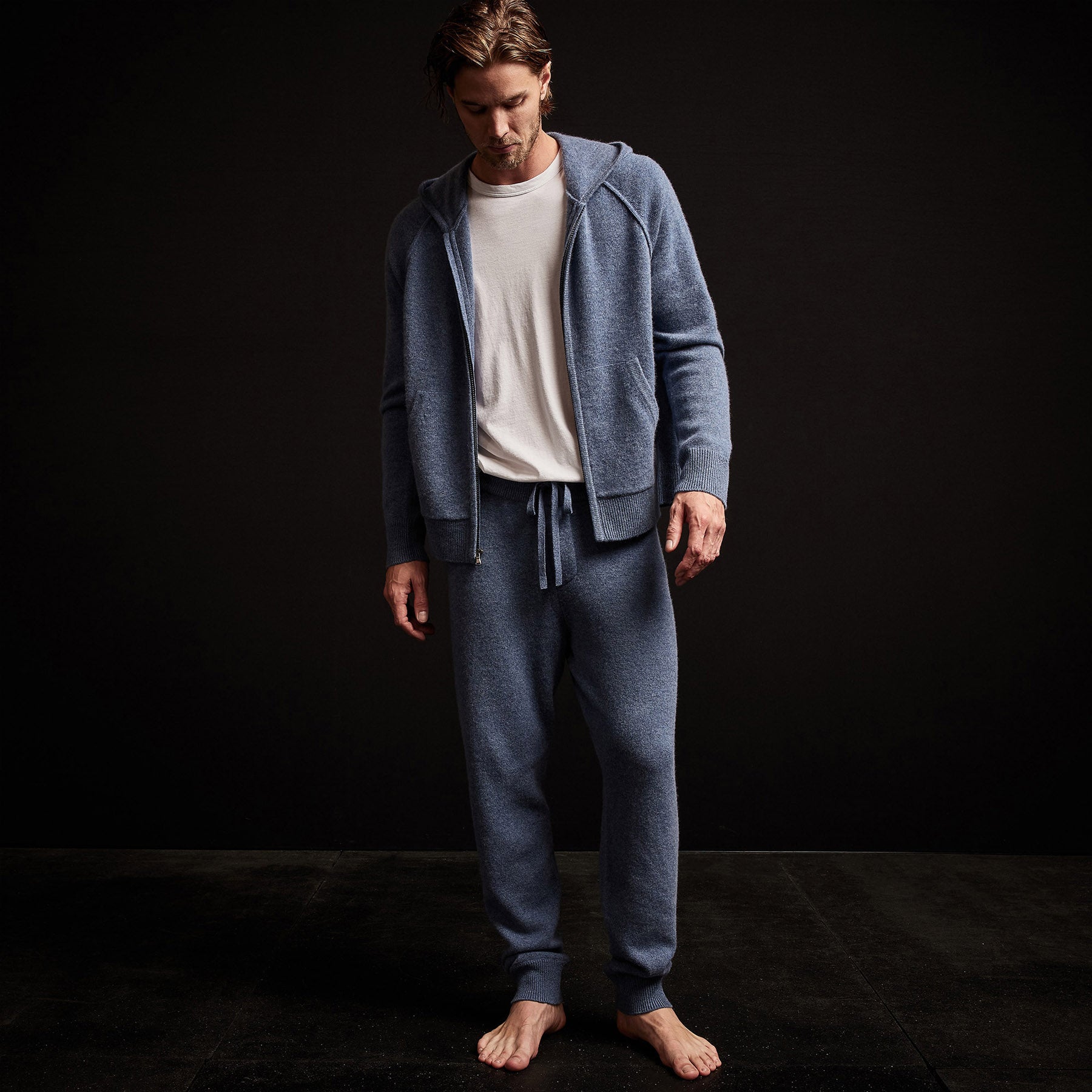 Recycled Cashmere Track Pant Black James Perse Los Angeles