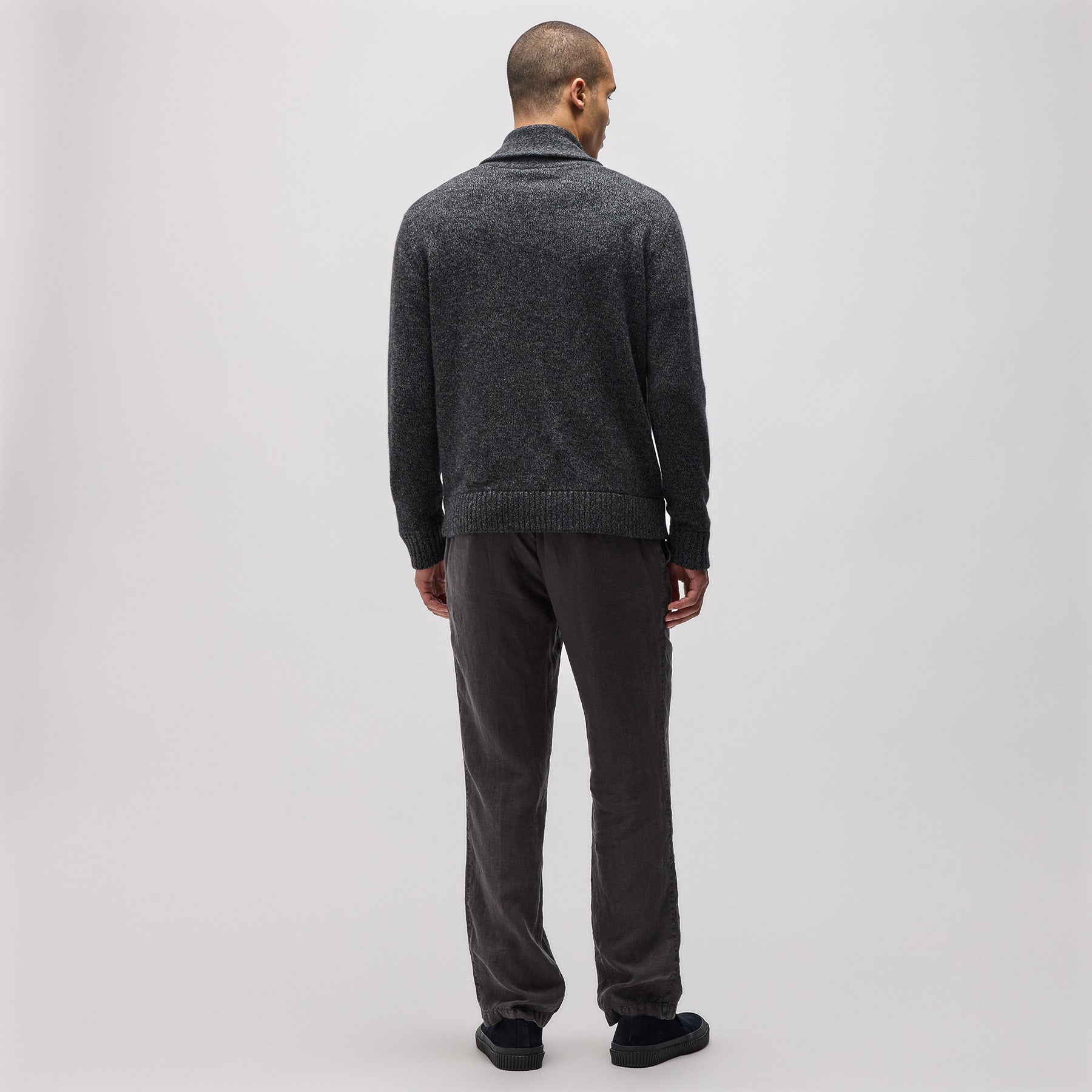 Marled Shawl Collar Cardigan - Charcoal Marl | James Perse Los Angeles