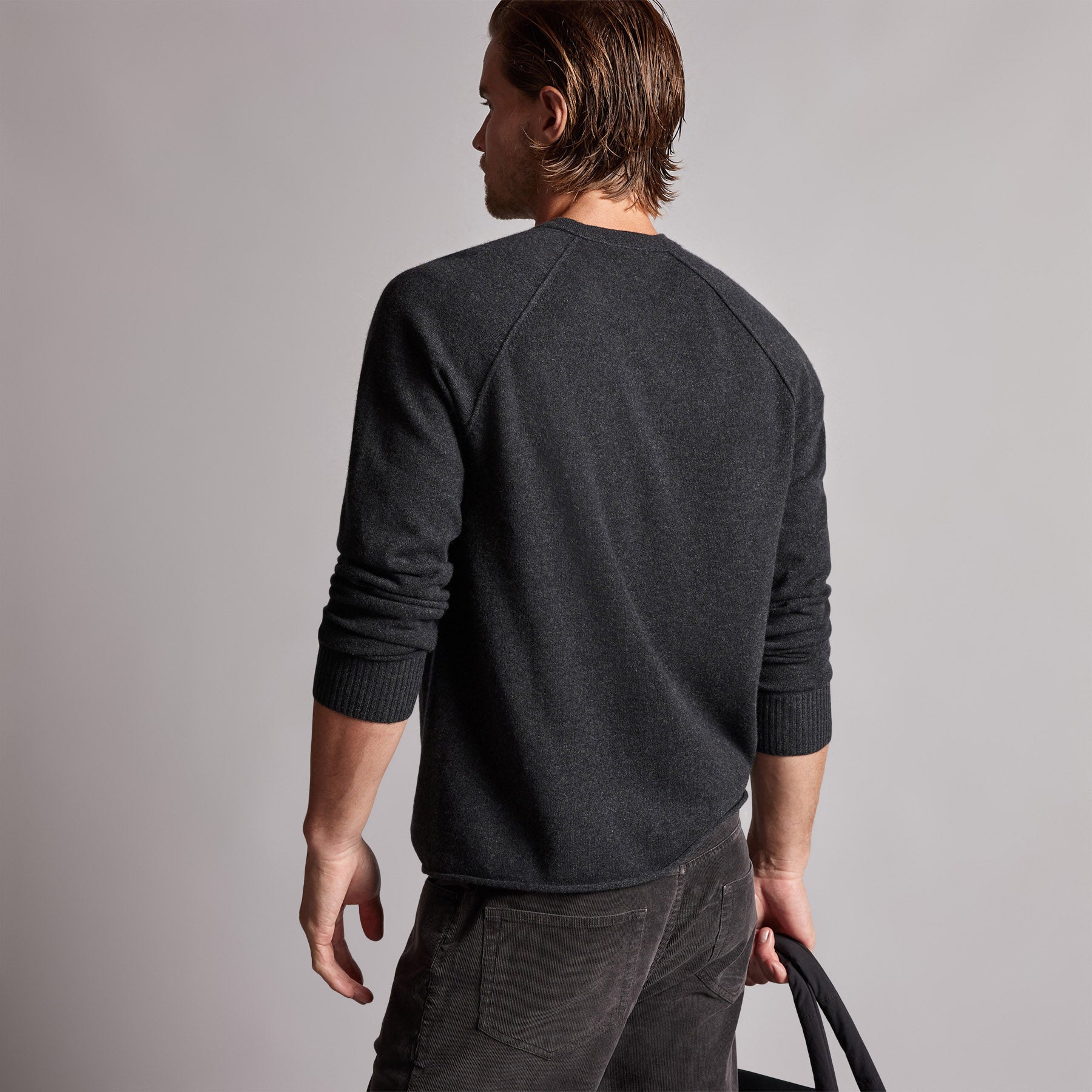 Recycled Cashmere Raglan - Coal