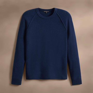 Recycled Cashmere Raglan Crew Royal Blue James Perse Los Angeles