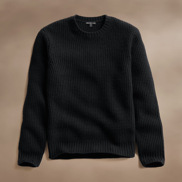 Waffle Knit Sweater Black James Perse Los Angeles