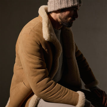 Shearling Car Coat Caramel