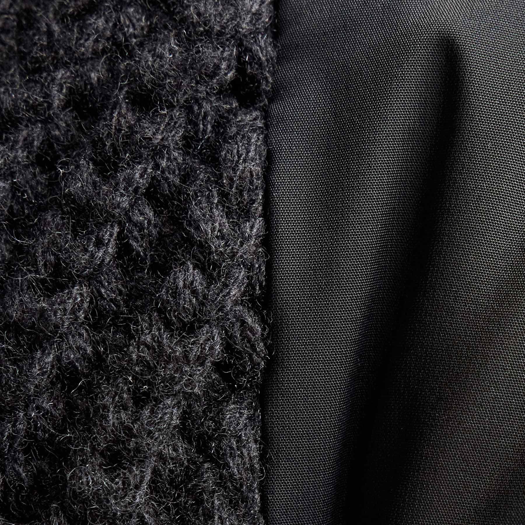 Wool Jersey Mixed Media Jacket - Black