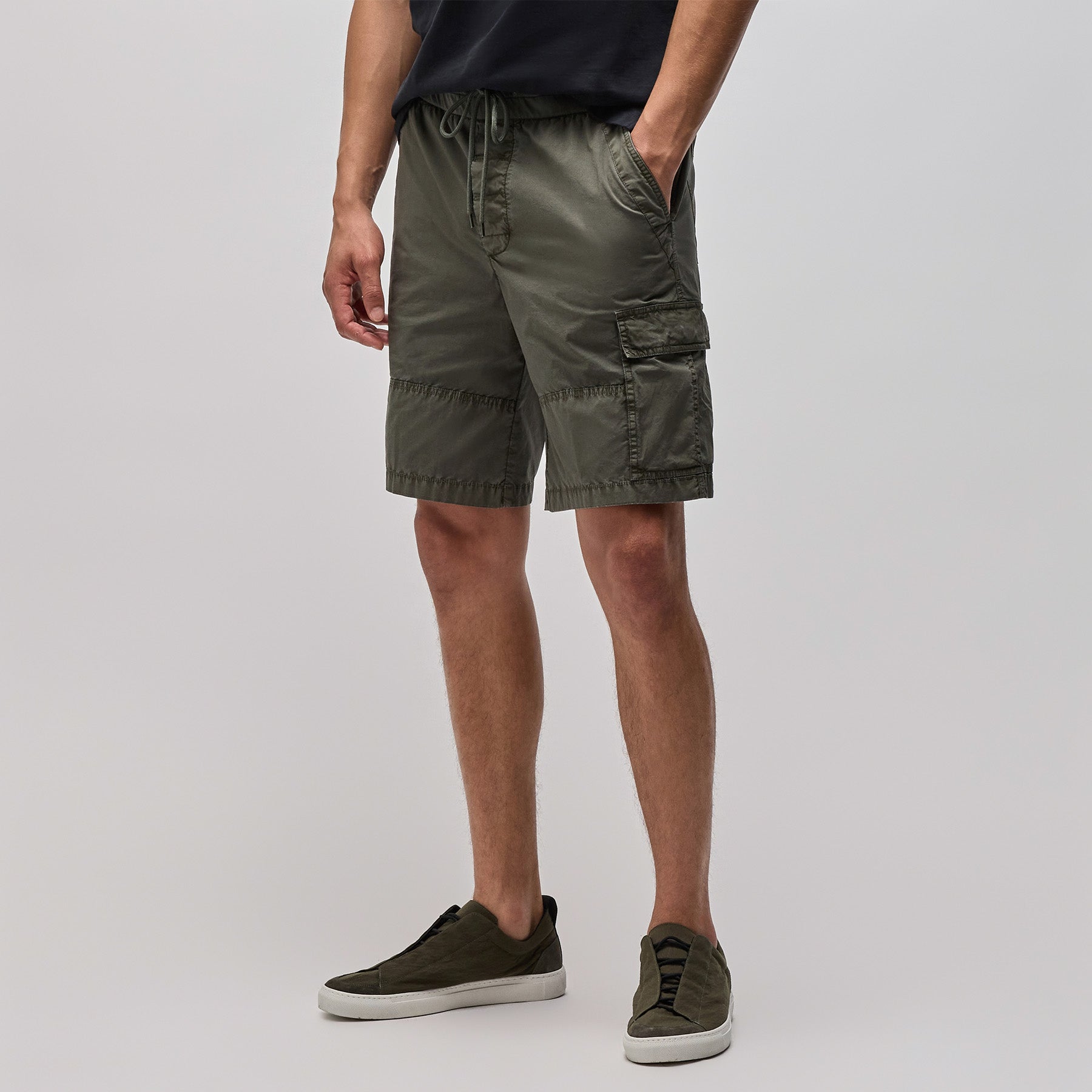 Stretch Poplin Cargo Short Palm Pigment