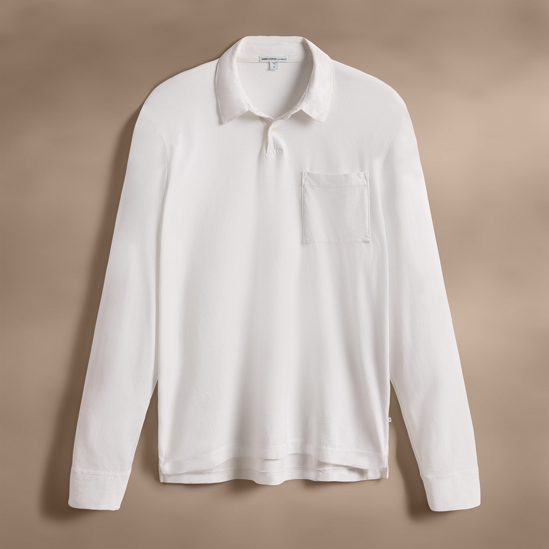 Sueded Jersey Rugby Polo - White | James Perse Los Angeles