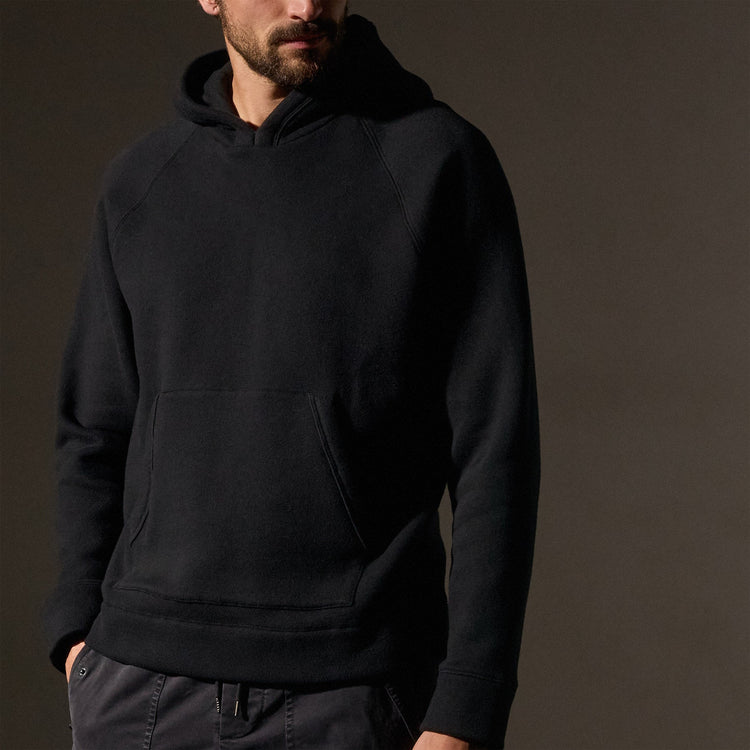 James Perse Men's Black Cotton deals Linen Pullover Hoodie NWT