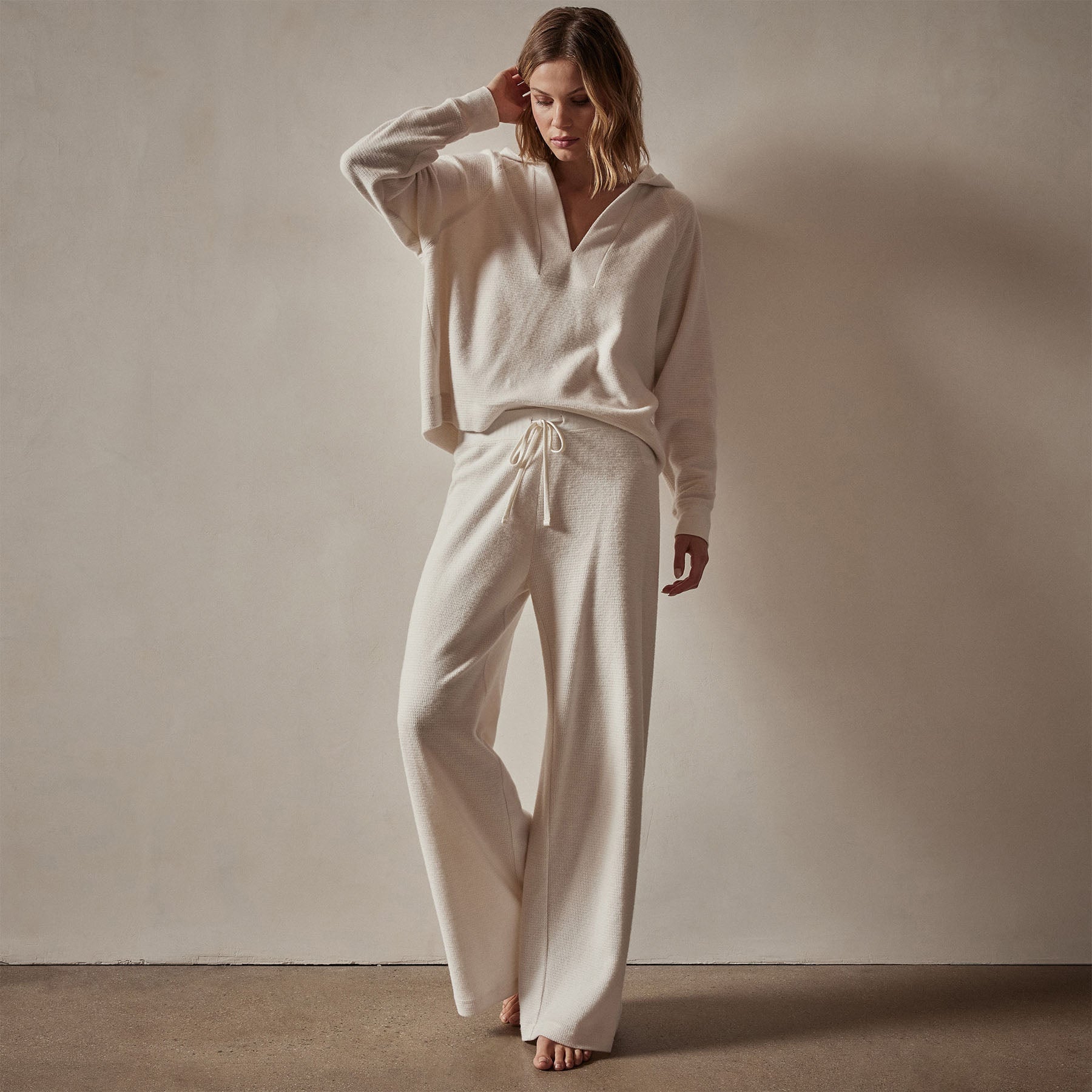 Wide Leg Lounge Pant - Oyster | James Perse Los Angeles