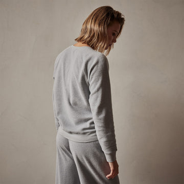 Thermal Knit Split Front Hoodie - Oyster