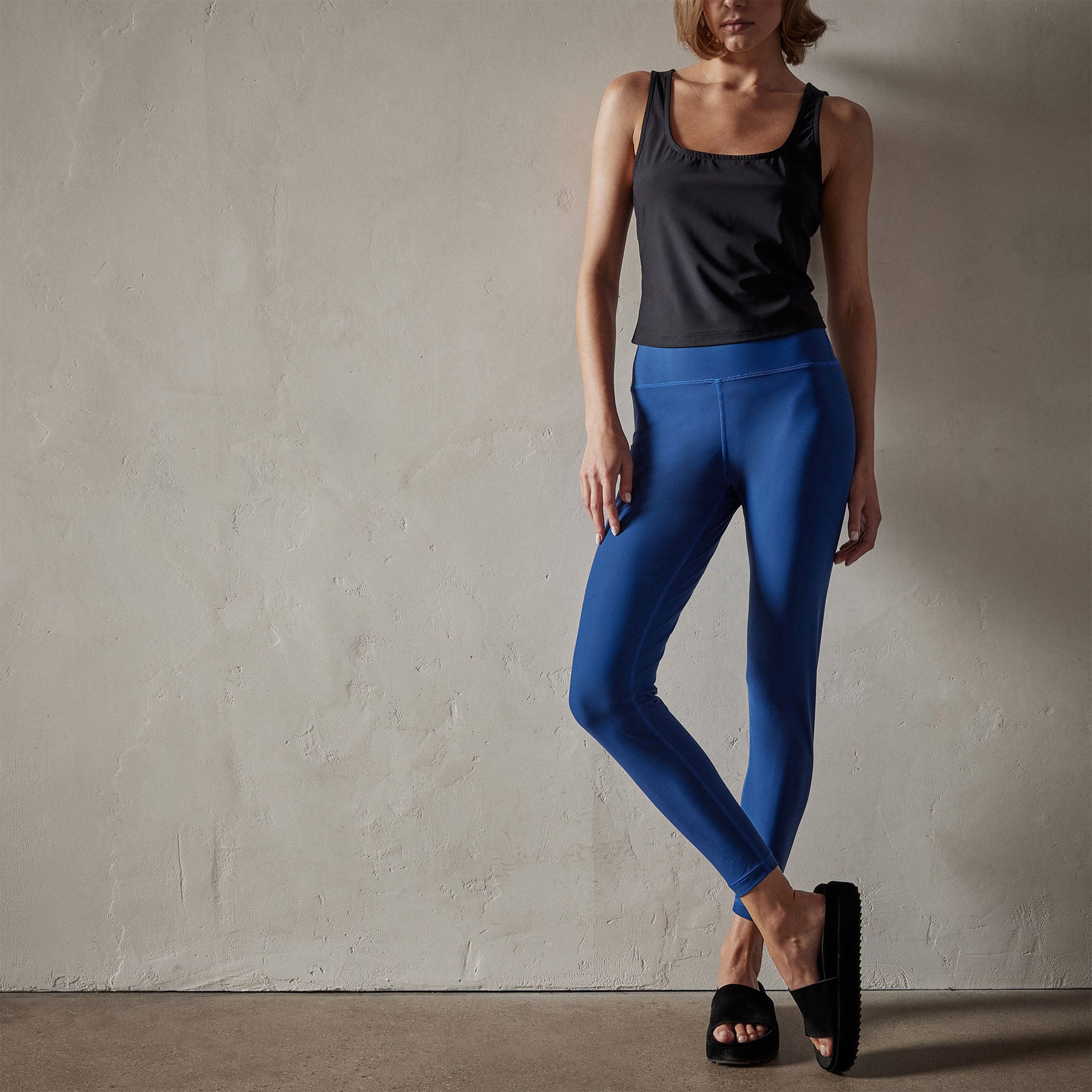 Nylon Tricot Heeled Leggings for Women in Black, Size XXS/6