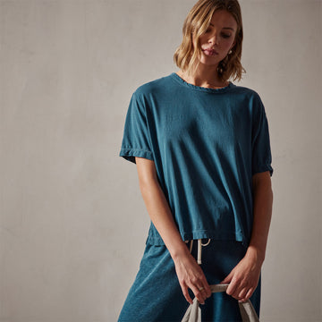 Oversized Boxy Tee - Teal Pigment | James Perse Los Angeles