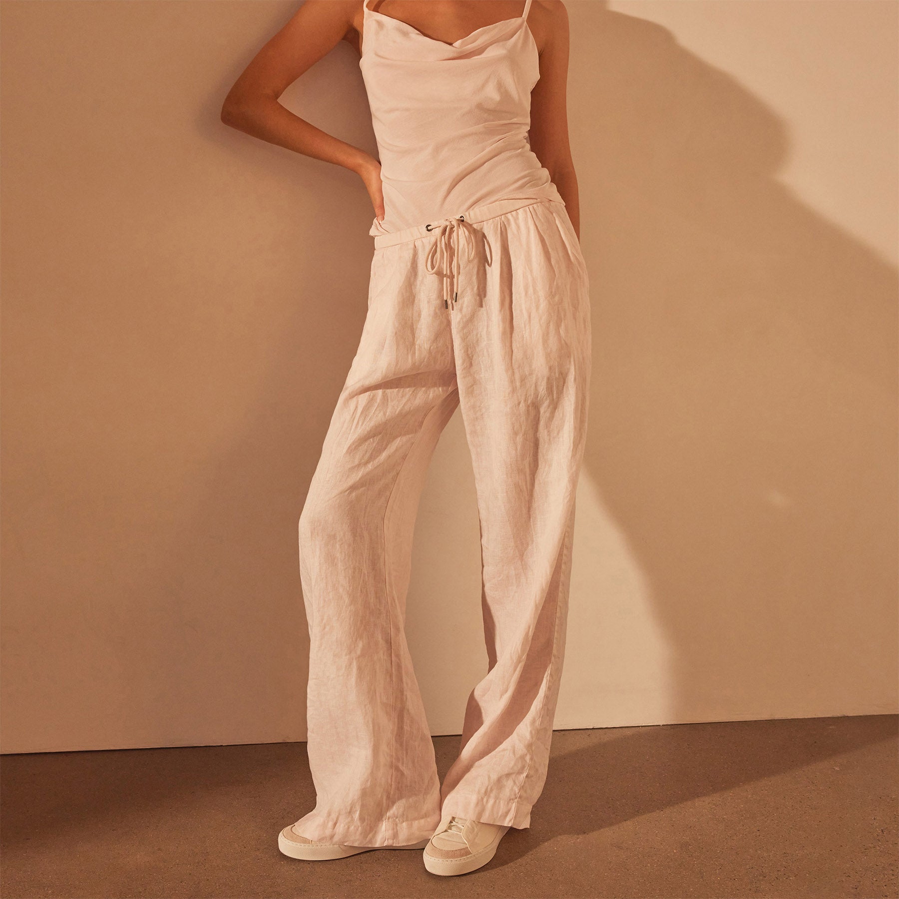 Wide Leg Relaxed Linen Pant - Zephyr Pigment | James Perse Los Angeles