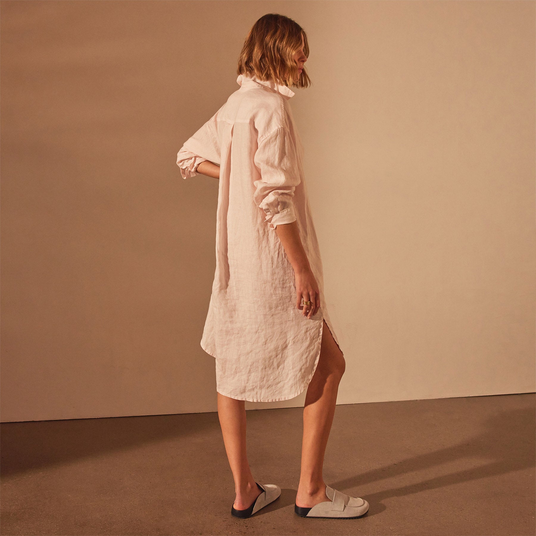 Linen Shirt Dress - Zephyr Pigment