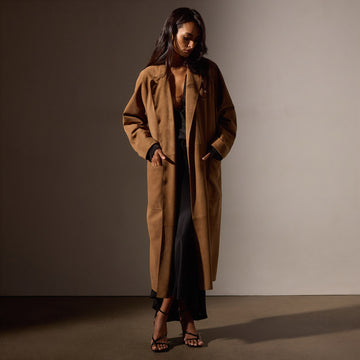 Suede store Lightweight Trench Coat - Cognac