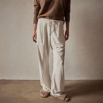 Westbourne Wool-Twill Pants - Ivory, Charcoal and Blue Pow