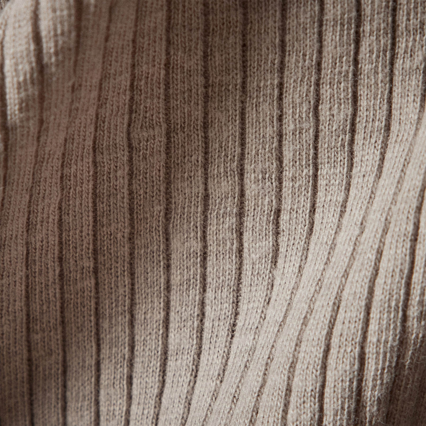 Cotton Cashmere Rib Cardigan - Toast