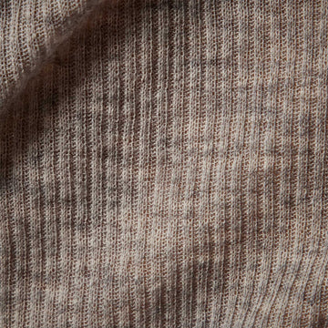 Grey Ribbed Turtleneck in Australian Wool & Mongolian Cashmere