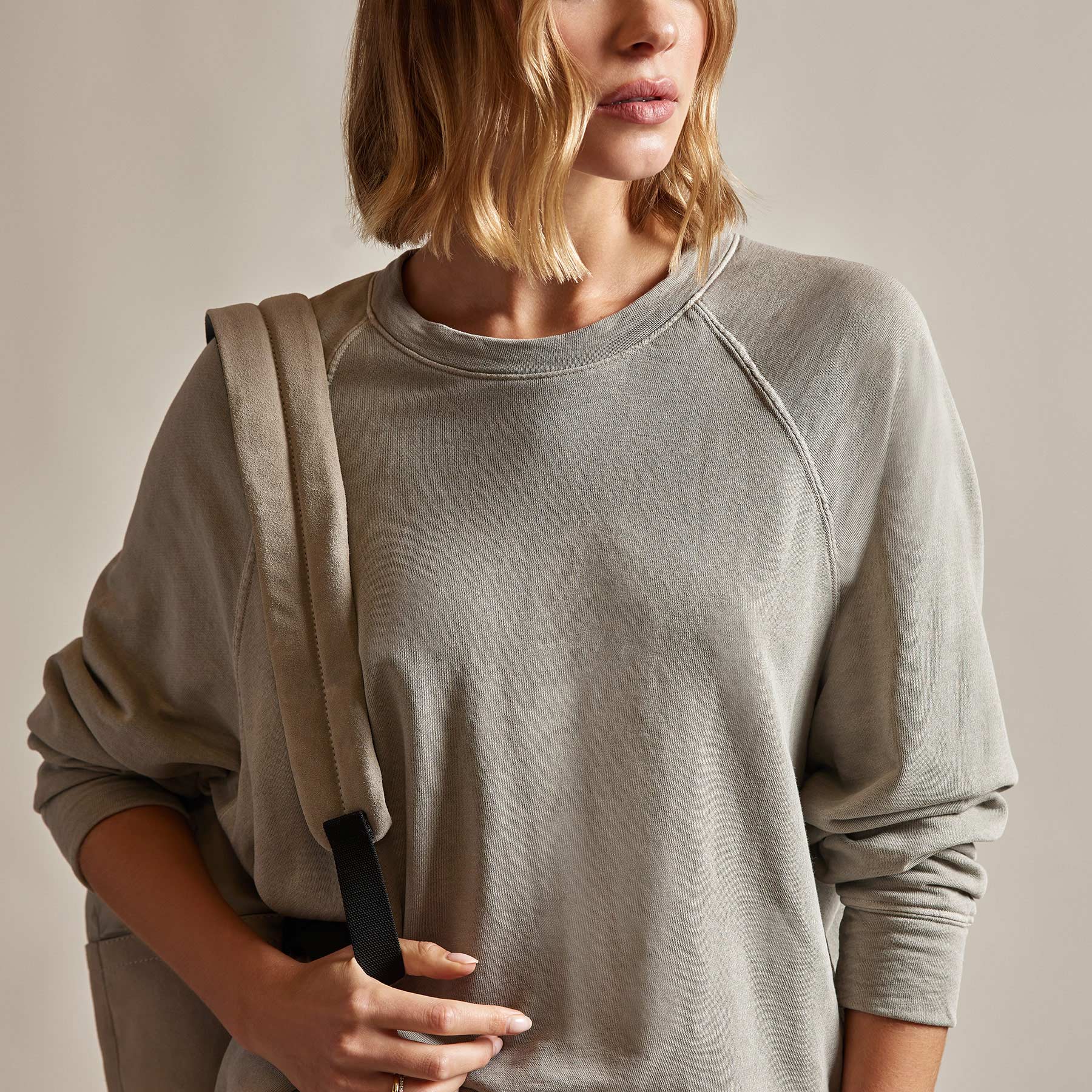 Vintage French Terry Relaxed Sweatshirt - Heather Grey