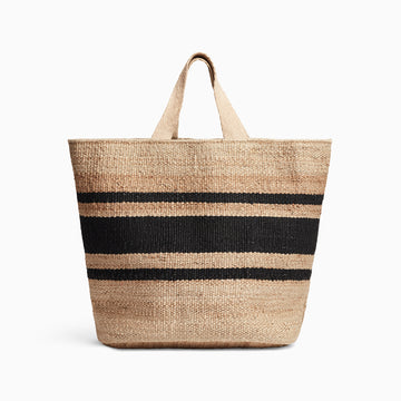 Playa Striped Large Hemp Tote - Natural/Black | James Perse Los