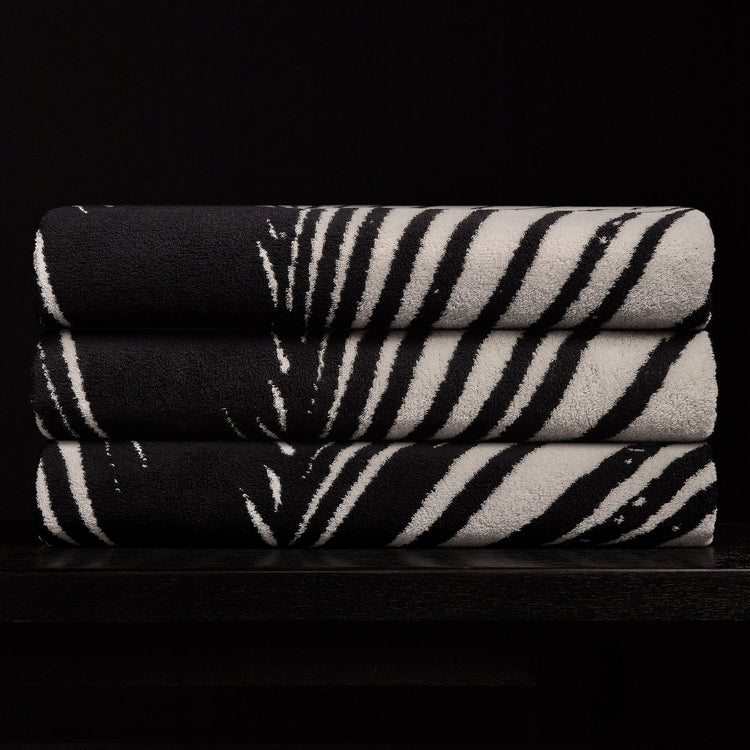 Black white towels sale