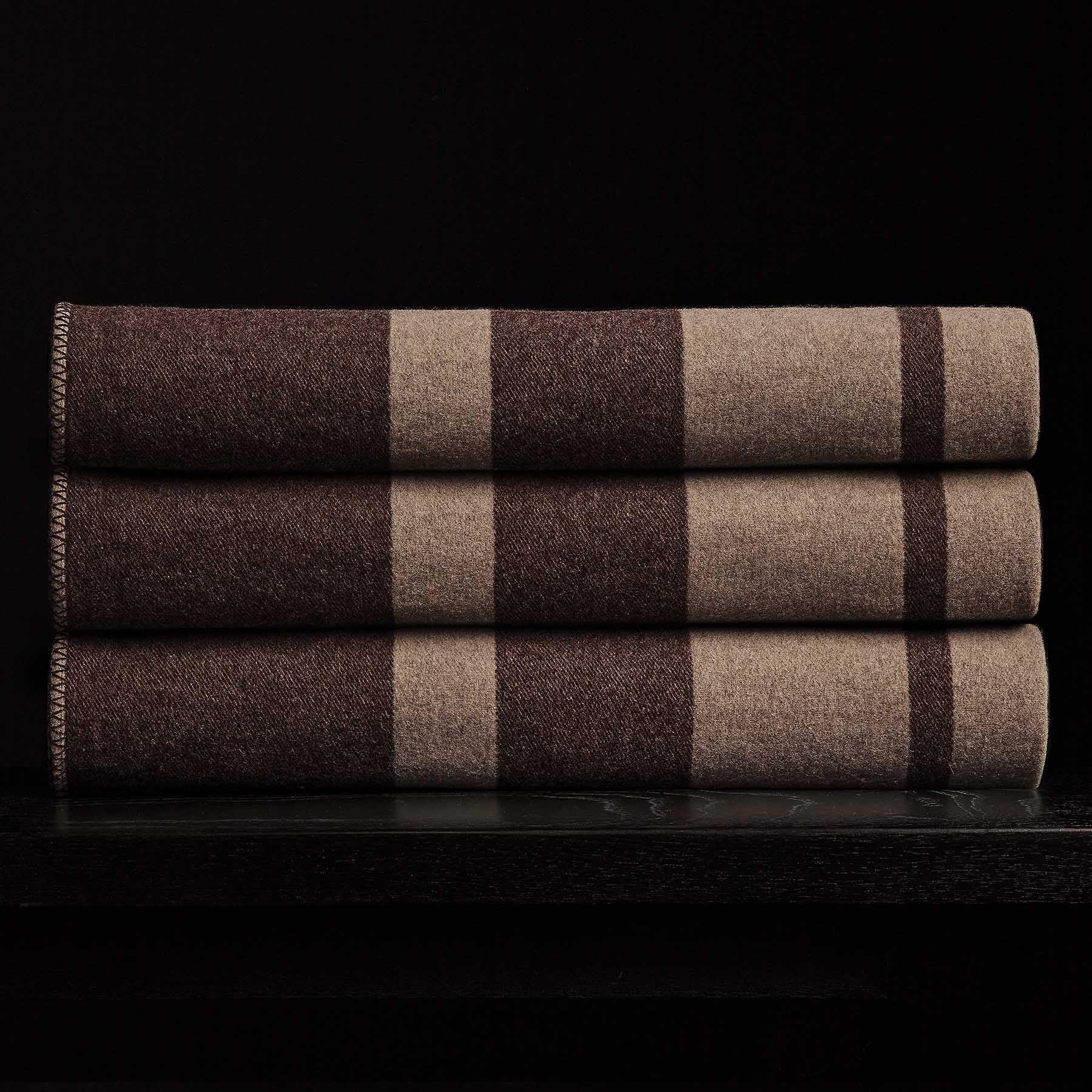 Sarti Striped Blanket - Ash/Brown | James Perse Los Angeles