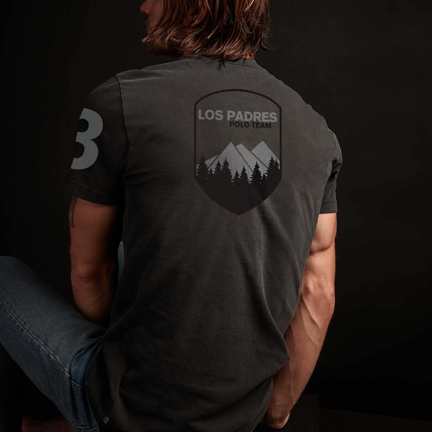 Short Sleeve Crew Neck Los Padres - Black