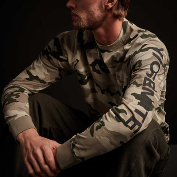 Camo Heavy Jersey Raglan Pullover - Dune Camo | James Perse Los Angeles