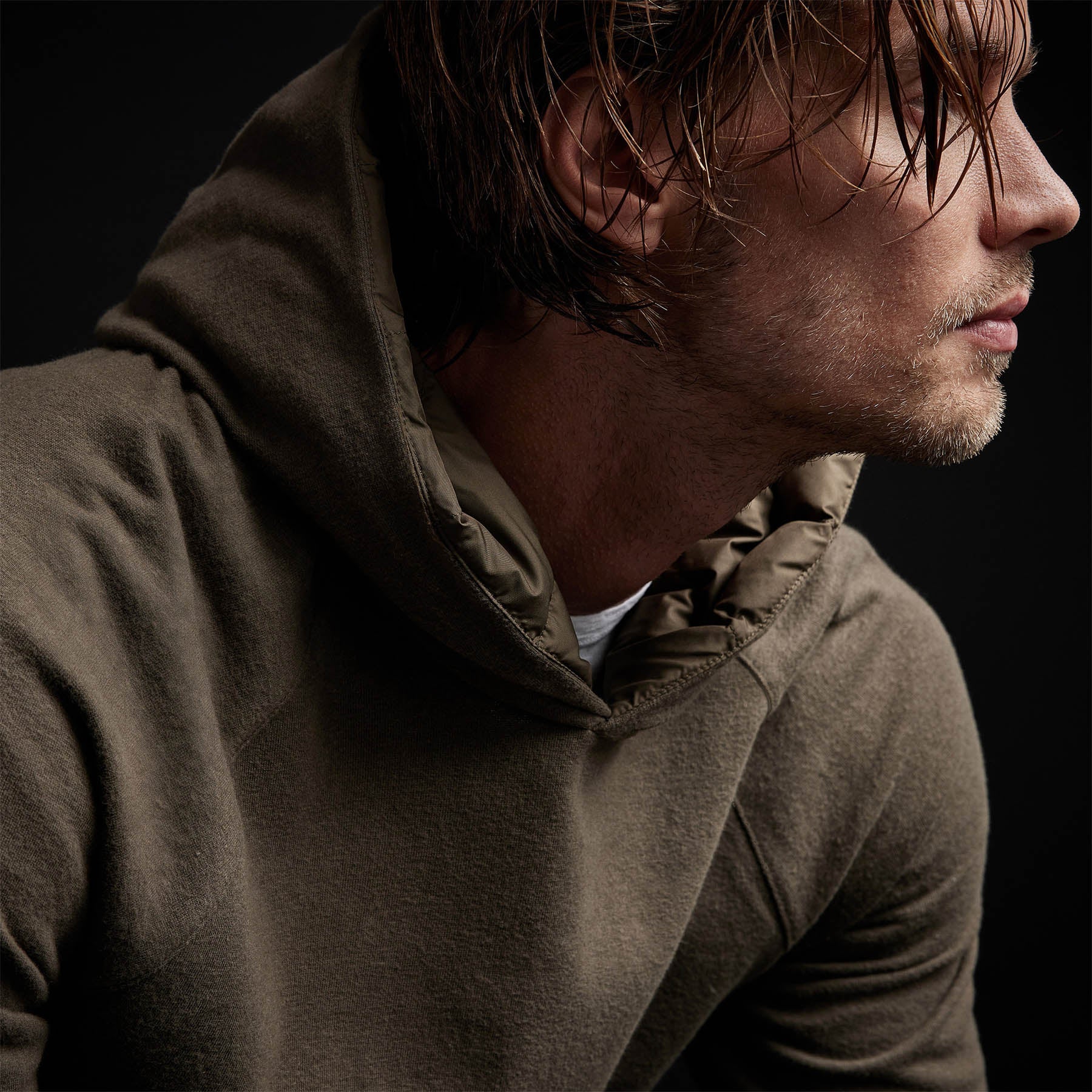 Pullover Hooded Jacket Olive James Perse - Los Angeles 